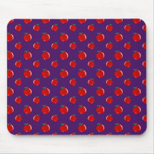 Purple red apple pattern mouse pads