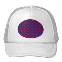 Purple red cherry pattern trucker hats
