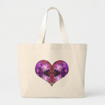 purple red heart bag