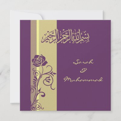 Muslim Wedding Photography on Purple Rose Islamic Wedding Invitation ...