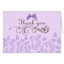 Purple Rose Thank You Card