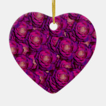 Purple roses christmas ornaments