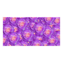 Purple roses custom photo card