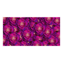 Purple roses personalized photo card