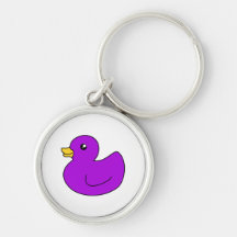 Purple Rubber Ducky Keychain
