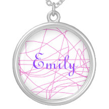 Purple Scribbles Personalised Pendant