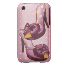 Purple slipper shoes Case-Mate iPhone 3 case