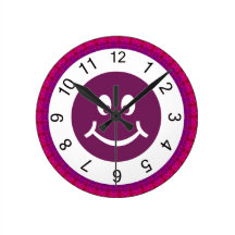 Purple Smiley Face Clock