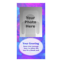 Purple Smoke Fog Vertical PhotoCard Template Photo Greeting Card