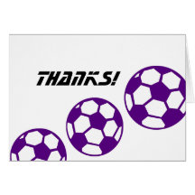 Purple Soccer Balls-Thanks! Greeting Cards