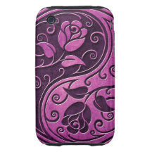 Purple Stone Yin Yang Roses Tough iPhone 3 Cover