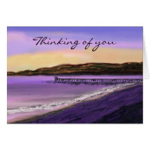 Purple Sunrise Thinking of You Cards