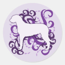 Purple Swirl Irish Wolfhound Stickers