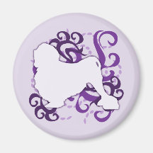 Purple Swirl Lowchen Magnets