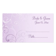 Purple Swirls Wedding Place Setting Cards Business Card Templates
