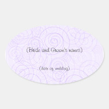 Purple Swirls Wedding Sticker