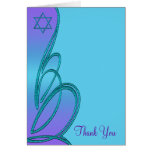 Purple Teal Star of David Thank You Card