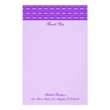 purple Thank You Personalised Stationery