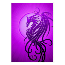 Purple Tribal Phoenix Business Card