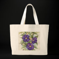 Purple Tropical Flower Painting - Multi bags