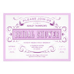 Purple Unique Vintage Bridal Shower Invitations