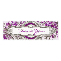Purple Vintage Floral Wedding Thank You Tag Business Cards