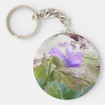 Purple Violet In The Rock Garden Keychain