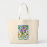 Purple Violets Flowers & Golden Egg Tote Bag