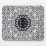 Purple Wave Star Monogram H Mouse Pads