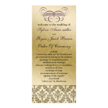 purple Wedding program Full Color Rack Card