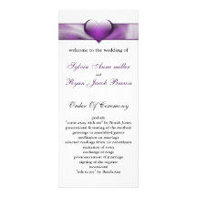 purple Wedding program Personalised Rack Card