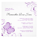Purple & White Butterfly Elegant Baby Shower Personalized Announcement