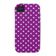 Purple with White Stars Polka Dot Case-Mate iPhone 4 Cover