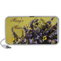 Purple wreath of flowers speakers
