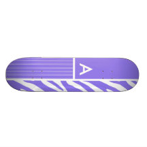 Purple Zebra Stripes; Stripe Skateboard Deck