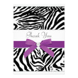 Purple Zebra Thank You Card Announcement