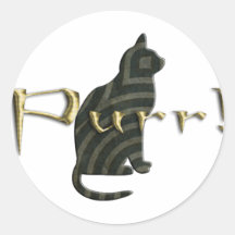 Purrr! Cat Round Stickers
