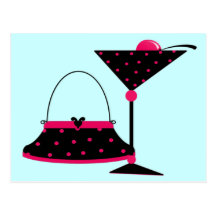 Purse and Martini Post Card