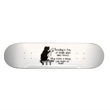 Pussy Can Read Funny Cat Skate Board