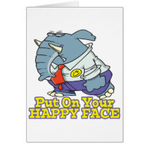 put on your happy face facade elephant card