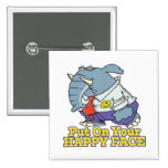 put on your happy face facade elephant pins