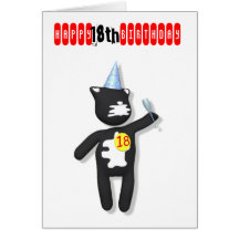 putty cat 18th birthday card