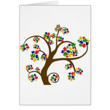 Puzzled Tree of Life Greeting Cards