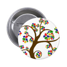 Puzzled Tree of Life Pinback Buttons
