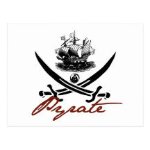 Pyrate Insignia with Ship Post Cards
