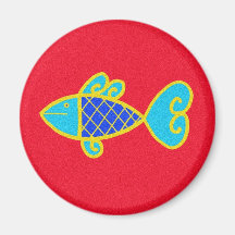 Pysanka Symbol: Fish Magnets