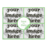 Quad Mint Green Save the Date Postcard