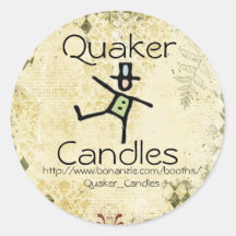 Quaker candle Labels Round Stickers