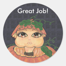 Quantum Kid in a Halloween Pumpkin Stickers