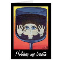 Quantum Kid in Wine Glass Thinking of You Cards